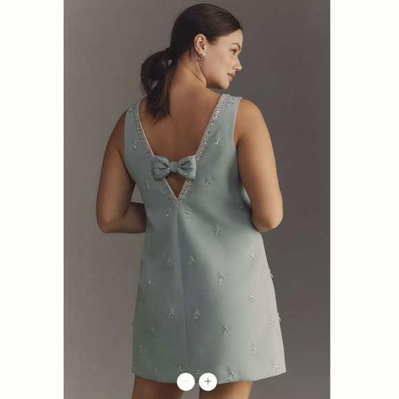 Anthropologie Atsu Crystal-Embellished Bow Mini Dress - Picture 4 of 7